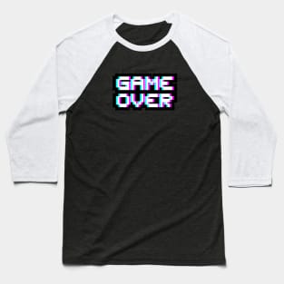 Game Over - Purple white Baseball T-Shirt